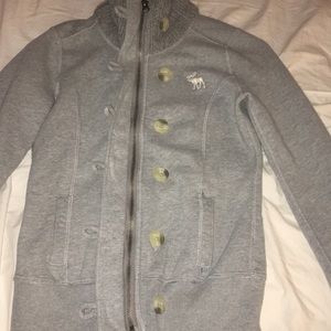 Gray zip up Abercrombie & Fitch sweater